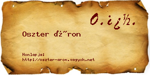 Oszter Áron névjegykártya