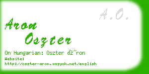 aron oszter business card